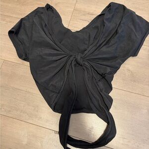 Lululemon Black Tie-Front Crop Top